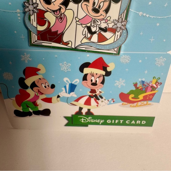 NWT. Disney Pin + Gift Card With Pin - Holiday 2023 Mickey And Minnie. LE 4000 - Picture 5 of 10
